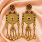 Antique Gold Statement Chandbali Earrings