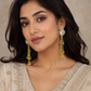 Gold-Toned Kundan Chain Tassel Earrings