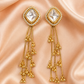 Gold-Toned Kundan Chain Tassel Earrings