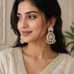Pearl Kundan Lotus Drop Earrings