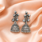 Oxidised Silver Leaf Jhumka Earrings