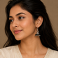 Oxidised Silver Black Bead Jhumka Earrings