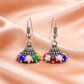 Oxidised Silver Multicolour Bead Jhumka Earrings