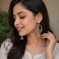 Oxidised Silver Multicolor Stone Hoop Jhumka Earrings