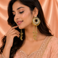 Gold Kundan Circular Chain Tassel Kashmiri Earrings