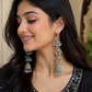 Oxidised Silver Long Jhumka Earrings with Ghungroo Detailing