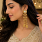 Kashmiri Mirror Jhumka Chain Earrings