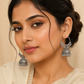 Oxidised Silver Hoop Jhumka Earrings