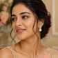 Pearl and Golden Piece AD Earrings