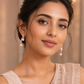 Fish Type Ad Rose Gold Pearl Drop Earrings