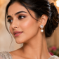 AD Pearl Rose Gold Crystal Drop Earrings