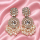 Kundan Pearl Chandbali Drop Earrings