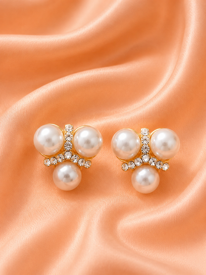 Pearl Blossom Stud Earrings