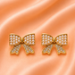 Pearl Bow Stud Earrings