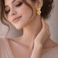 Multi-Heart Drop Stud Earrings - Unique Layered Love Earrings in Gold