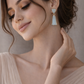 Elegant Drop Pearl Earrings – Ivory & Gold Statement Design