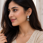 Oxidised Silver Kundan Jhumka Earrings