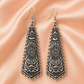 Oxidised Silver Long Drop Earrings