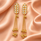 Gold Kundan Chain Kashmiri Earrings