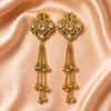 Gold Crystal Chain Tassel Kashmiri Earrings | BME