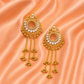 Gold Kundan Circular Chain Tassel Kashmiri Earrings