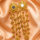 Kashmiri Mirror Jhumka Chain Earrings