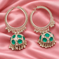 Silver Hoop Jhumka Earrings