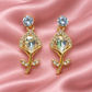 Gold Plated Crystal Floral Drop Earrings