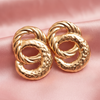Gold-Tone Textured Statement Earrings