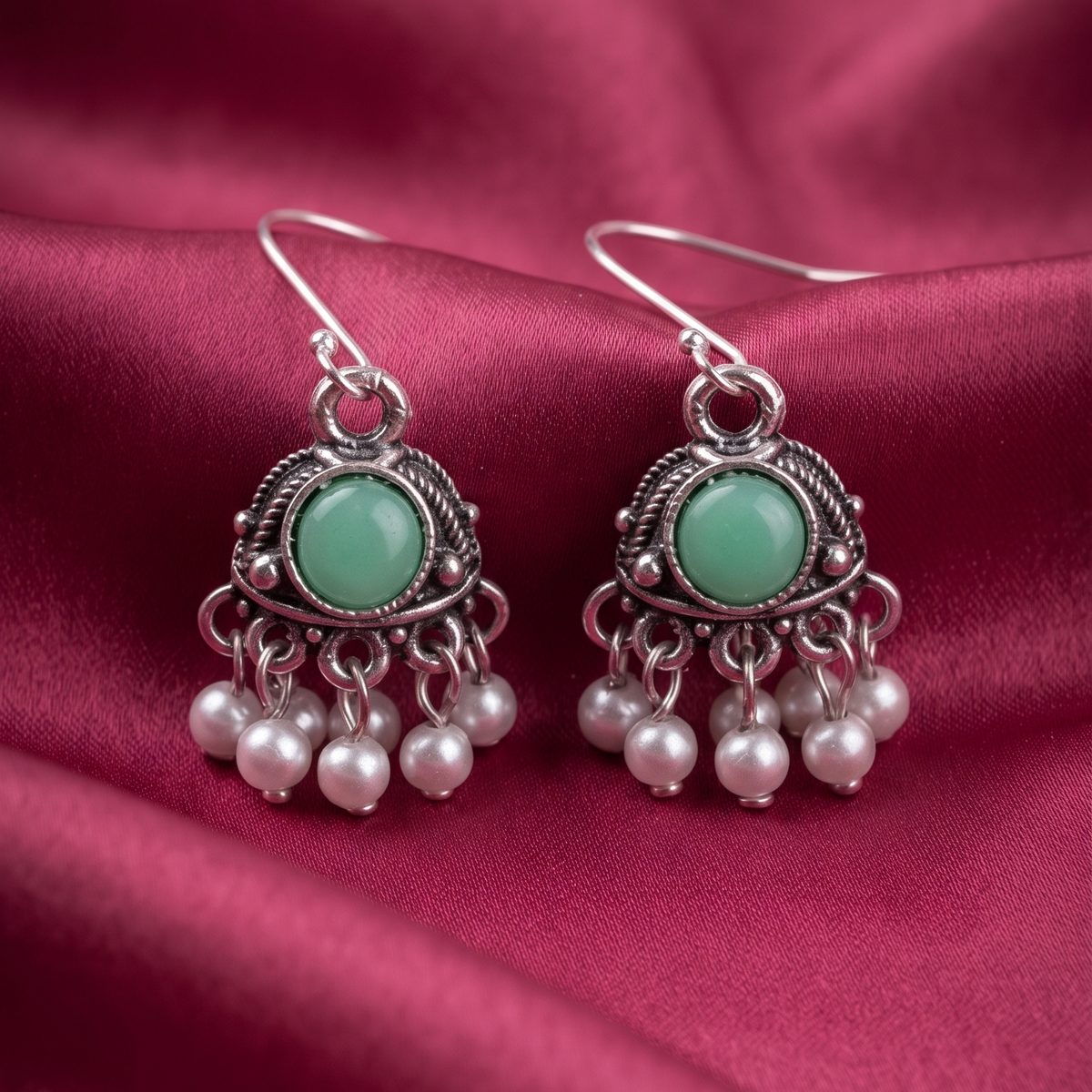 Traditional Pearl Drop Ethnic Earrings