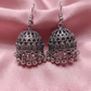 Traditional Oxidised Silver Dome Jhumka Earrings with Ghungroo Detailing for Women