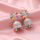 Multicolor Floral Crystal Jhumka Earrings