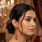 Antique Gold Ghungroo Chain Drop Earrings
