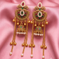 Antique Gold Multicolor Jhumka Tassel Earrings