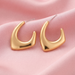Trendy Gold-Tone Chunky U-Shaped Geometric Hoop Earrings for Women