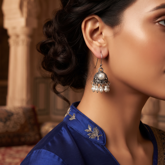 Traditional Pearl Drop Ethnic Earrings