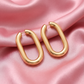 Gold Chunky Oval Hoop Earrings