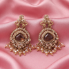 Gold Teardrop Crystal Beaded Earrings
