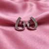 Elegant Silver-Tone Crystal Studded Open Hoop Earrings