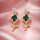 Gold Plated Crystal Floral Drop Earrings