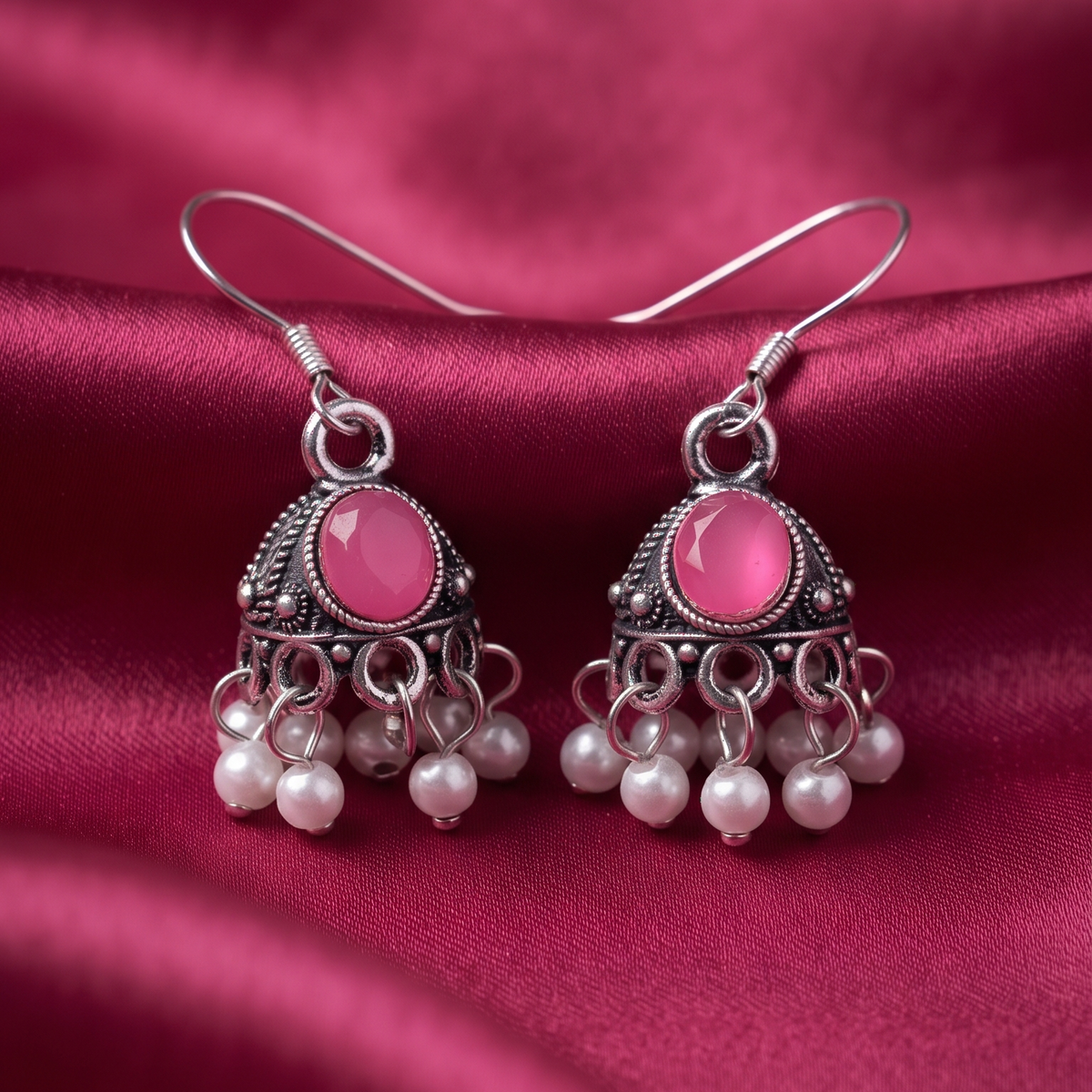 Traditional Pearl Drop Ethnic Earrings
