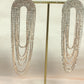 Silver Rhinestone Chain Drop Earrings – Luxury Statement Party Earrings
