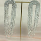 Silver Rhinestone Chain Drop Earrings – Luxury Statement Party Earrings