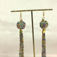Colorful Beaded Ball Tassel Drop Earrings