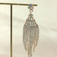 Rose Gold Crystal Fringe Statement Earrings with Pastel Stones