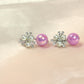Pearl & Crystal Drop Earrings – Iridescent Ball Statement Designer Earrings