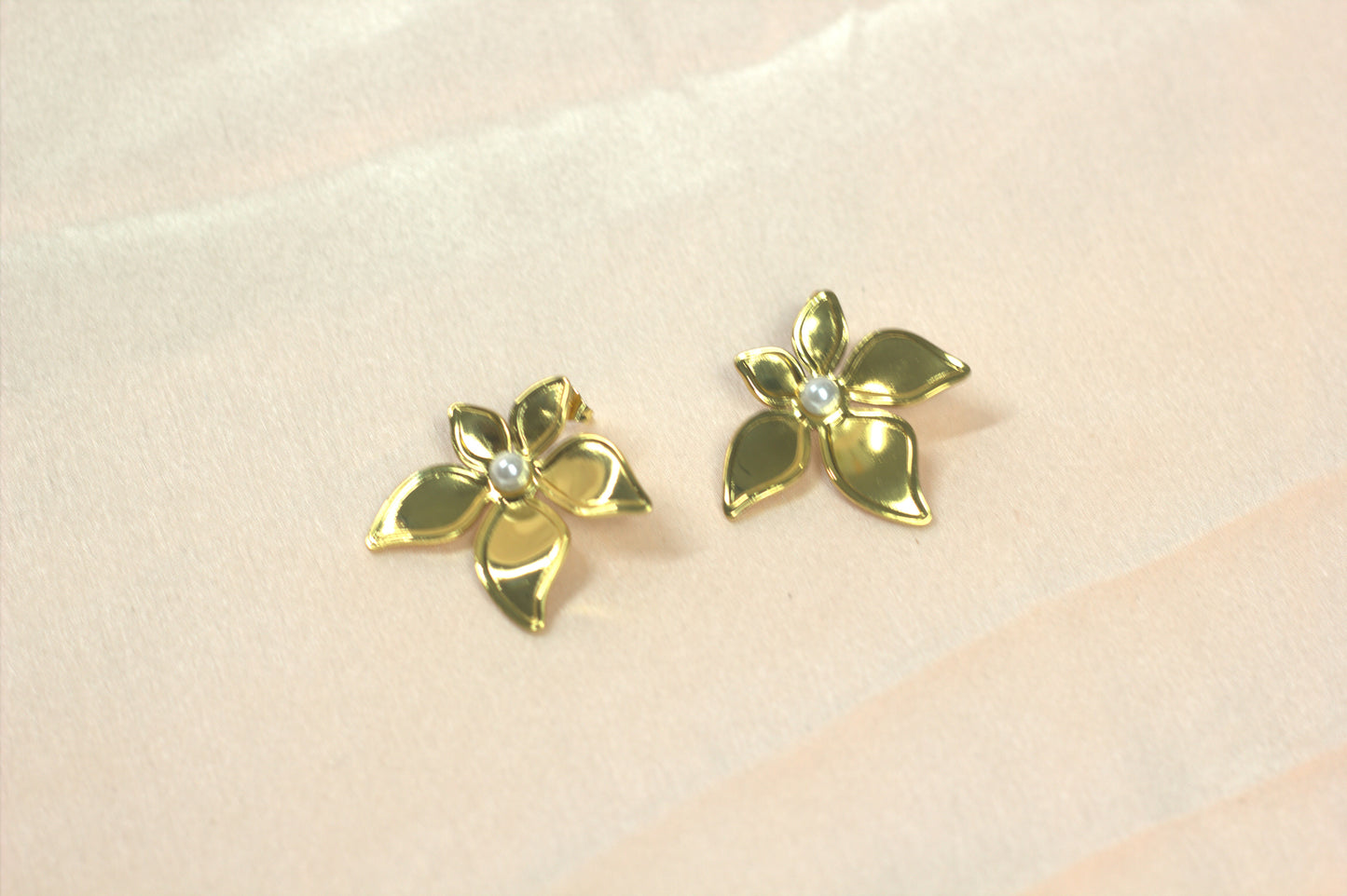 Vintage Floral Pearl Statement Earrings