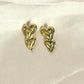 Multi-Heart Drop Stud Earrings - Unique Layered Love Earrings in Gold