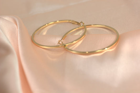 Ultra-Sleek Mirror Finish Golden Hoops
