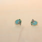 Mint Green Enamel Flower Studs - Artistic Painterly Earrings with Pearl